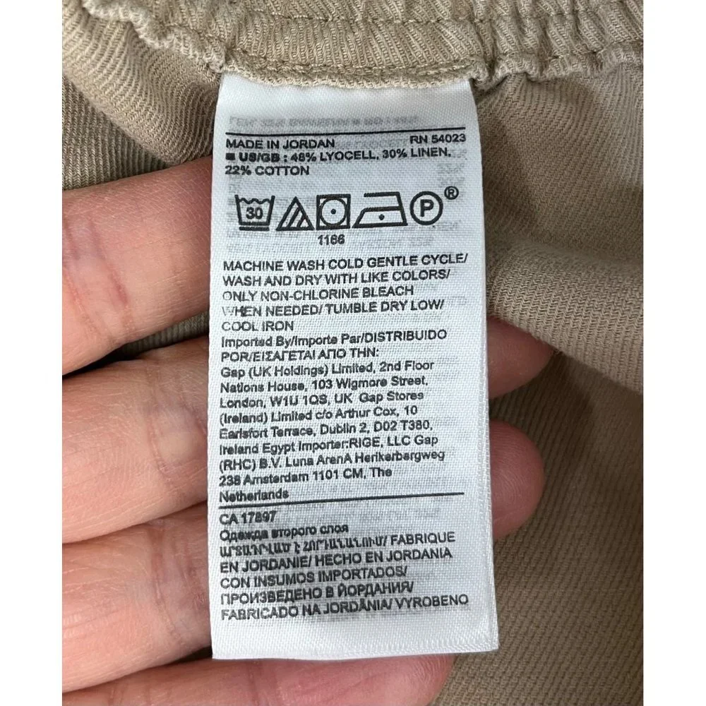 Banana Republic WOMEN PULL ON Loose Pants M $110‎ linen blend sz M Tan
